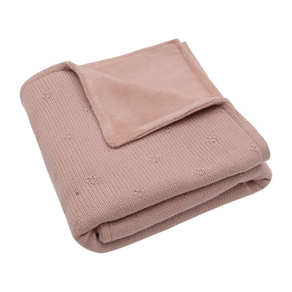 Jollein Cosy Knit Wiegdeken - 75x100cm - Wild Rose/Velvet Jollein Cosy Knit Wiegdeken - 75x100cm - Wild Rose/Velvet