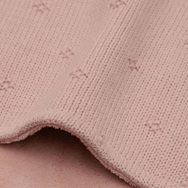 Jollein Cosy Knit Wiegdeken - 75x100cm - Wild Rose/Velvet Jollein Cosy Knit Wiegdeken - 75x100cm - Wild Rose/Velvet