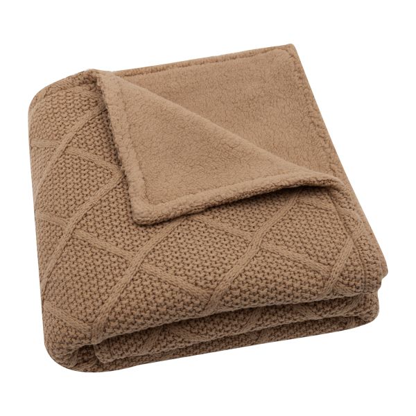 Jollein Check Knit Wiegdeken - 75 x 100 cm - Biscuit / Teddy Fleece Jollein Check Knit Wiegdeken - 75 x 100 cm - Biscuit / Teddy Fleece