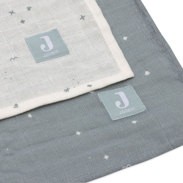 Jollein Twinkling Large Multidoek Hydrofiel - 2 Pack - 115 x 115 cm - Sea Green Jollein Twinkling Large Multidoek Hydrofiel - 2 Pack - 115 x 115 cm - Sea Green