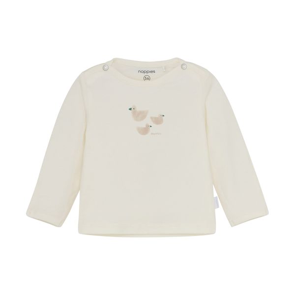 Noppies Noam Shirt met Lange Mouwen - Maat 50 - Egret Noppies Noam Shirt met Lange Mouwen - Maat 50 - Egret