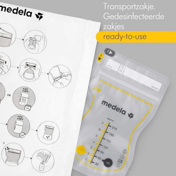 Medela Moedermelkbewaarzakjes Met Schenktuit 210ml 50st Medela Moedermelkbewaarzakjes Met Schenktuit 210ml 50st