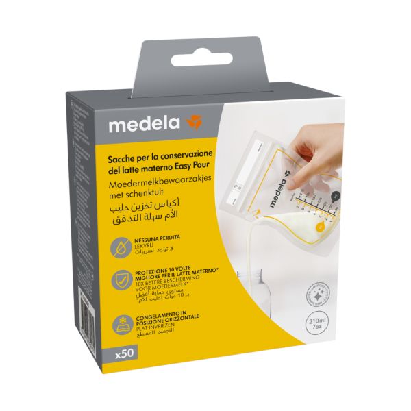 Medela Moedermelkbewaarzakjes Met Schenktuit 210ml 50st Medela Moedermelkbewaarzakjes Met Schenktuit 210ml 50st