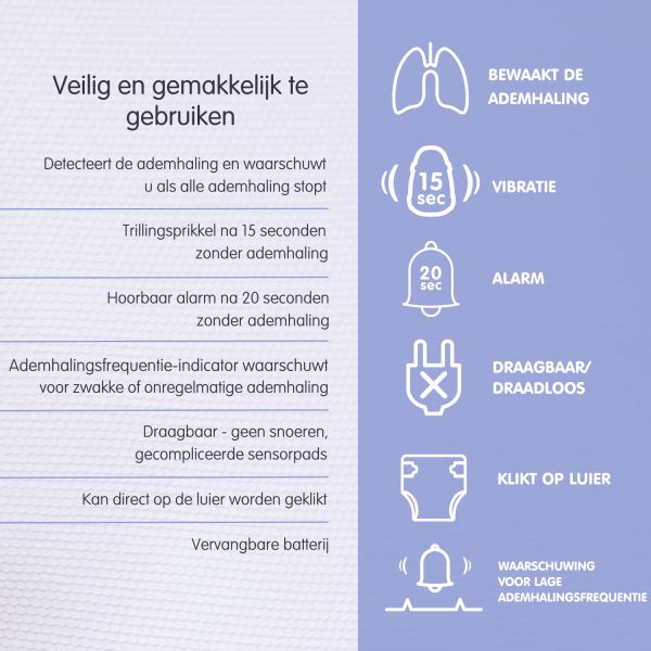Snuza Hero MD Ademhalingsbabymonitor Snuza Hero MD Ademhalingsbabymonitor