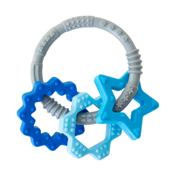 Babyjem Bijtring Silicone Speeltjes Blauw