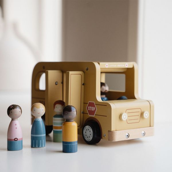 Little Dutch Schoolbus met poppetjes FSC Little Dutch Schoolbus met poppetjes FSC