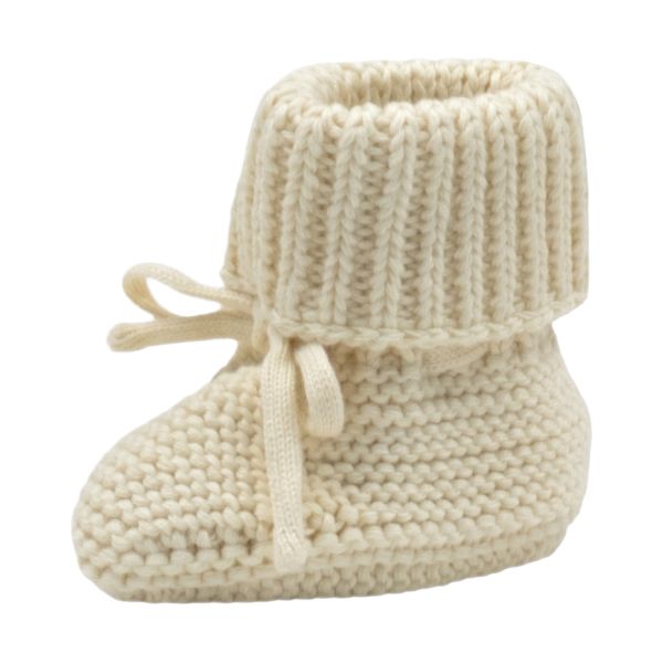 Lodger Gebreide Slofjes Cotton - Maat 0-6 Mnd - Butter Lodger Gebreide Slofjes Cotton - Maat 0-6 Mnd - Butter