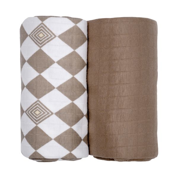 Lodger Swaddler - 2 Stuks - 110 x 110 cm - Matcha Buffalo Lodger Swaddler - 2 Stuks - 110 x 110 cm - Matcha Buffalo