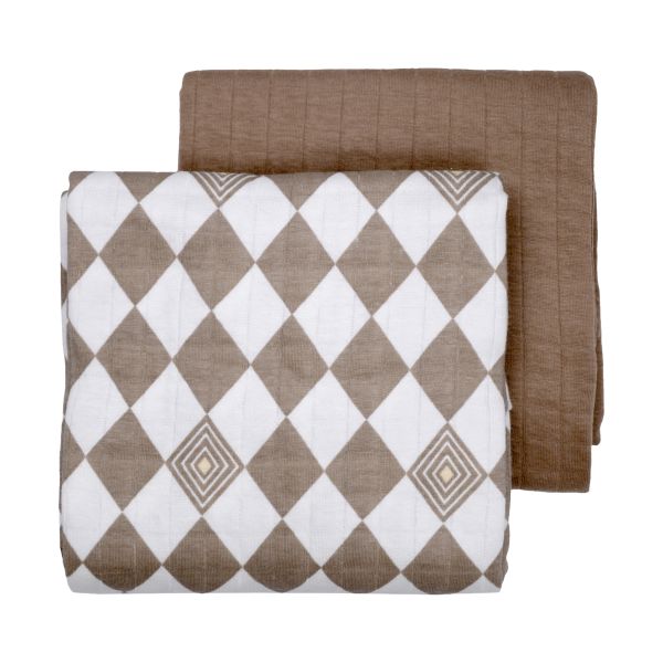 Lodger Swaddler - 2 Stuks - 110 x 110 cm - Matcha Buffalo Lodger Swaddler - 2 Stuks - 110 x 110 cm - Matcha Buffalo