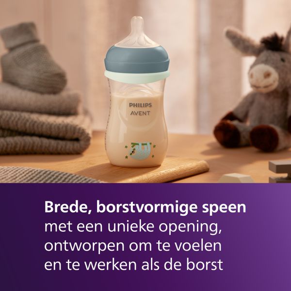 Philips Avent Babyfles Natural Response Glow in the Dark - 260 ml Philips Avent Babyfles Natural Response Glow in the Dark - 260 ml