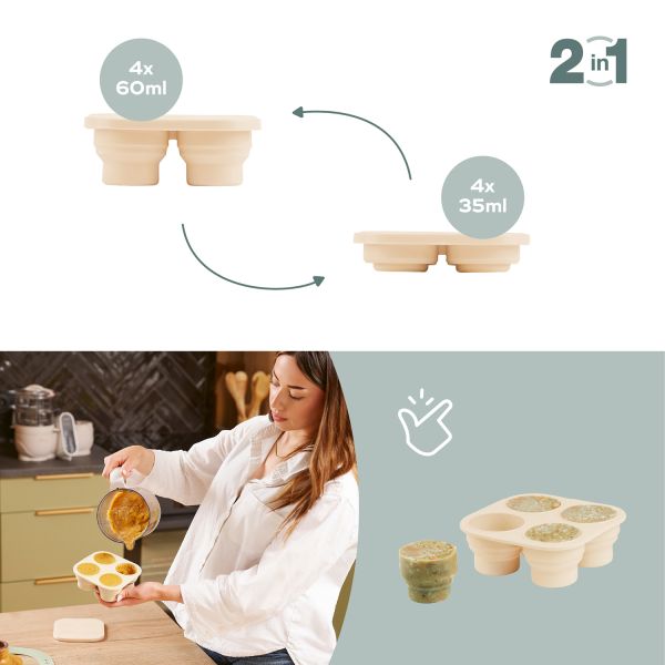 Babymoov Set Silicone Bewaarpotjes + Sabbelaar Babymoov Set Silicone Bewaarpotjes + Sabbelaar
