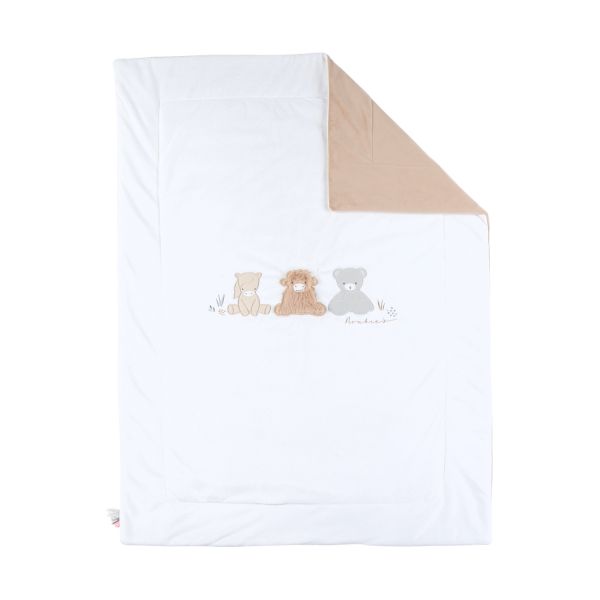 Noukie's F&O Deken - 75 x 100 cm - Veloudoux - Beige/Wit Noukie's F&O Deken - 75 x 100 cm - Veloudoux - Beige/Wit