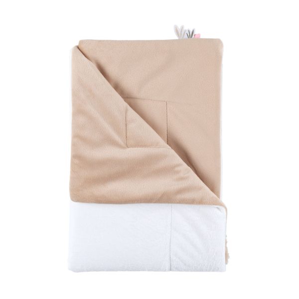 Noukie's F&O Deken - 75 x 100 cm - Veloudoux - Beige/Wit Noukie's F&O Deken - 75 x 100 cm - Veloudoux - Beige/Wit