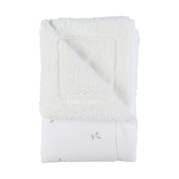 Noukie's F&O Deken - 75 x 100 cm - Mousseline/Sherpa - Wit Noukie's F&O Deken - 75 x 100 cm - Mousseline/Sherpa - Wit