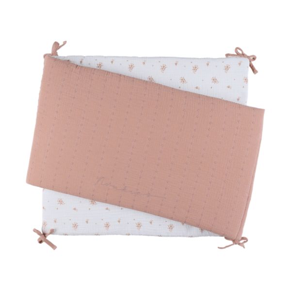 Noukie's Box/Bedbumper - Vintage Flowers - Roze Noukie's Box/Bedbumper - Vintage Flowers - Roze