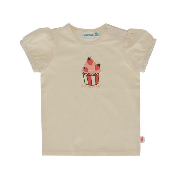 Babylook Strawberries T-Shirt Korte Mouw - Maat 74 - Buttercream Babylook Strawberries T-Shirt Korte Mouw - Maat 74 - Buttercream