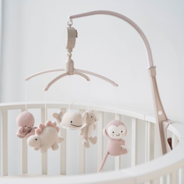 Baby's Only Muziekmobiel Animals Oud Roze / Warm Linen Baby's Only Muziekmobiel Animals Oud Roze / Warm Linen