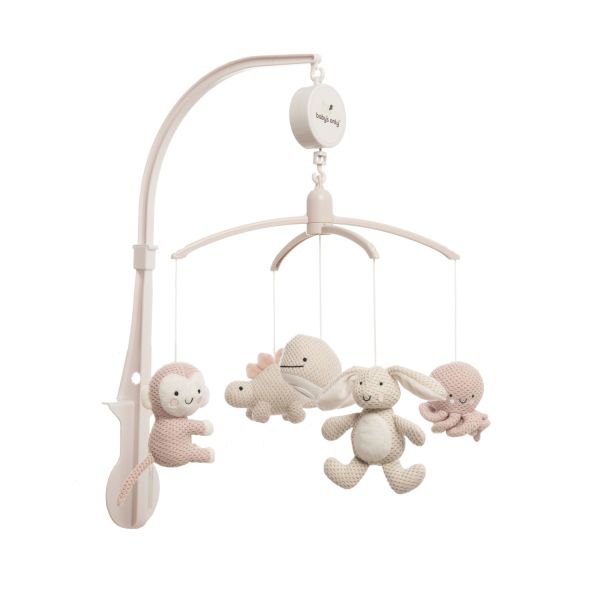 Baby's Only Muziekmobiel Animals Oud Roze / Warm Linen Baby's Only Muziekmobiel Animals Oud Roze / Warm Linen