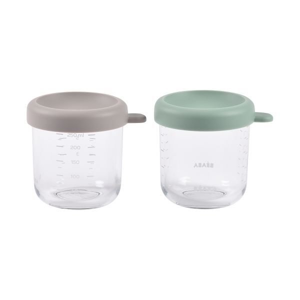 Beaba Bewaarpotje Glas Green / Gazelle Set 250 ml 2-Pack Beaba Bewaarpotje Glas Green / Gazelle Set 250 ml 2-Pack