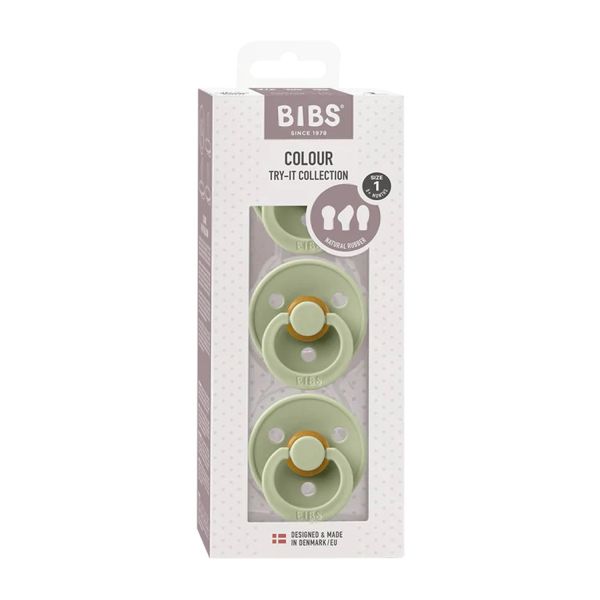 BiBs Try-It Fopspeen - 3 Stuks - 0-6 Mnd - Sage