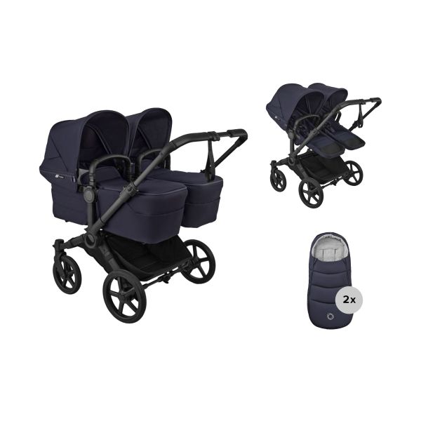 Bugaboo Donkey 6 Tweelingwagen - Essentiële Bundel - Deep Indigo Bugaboo Donkey 6 Tweelingwagen - Essentiële Bundel - Deep Indigo