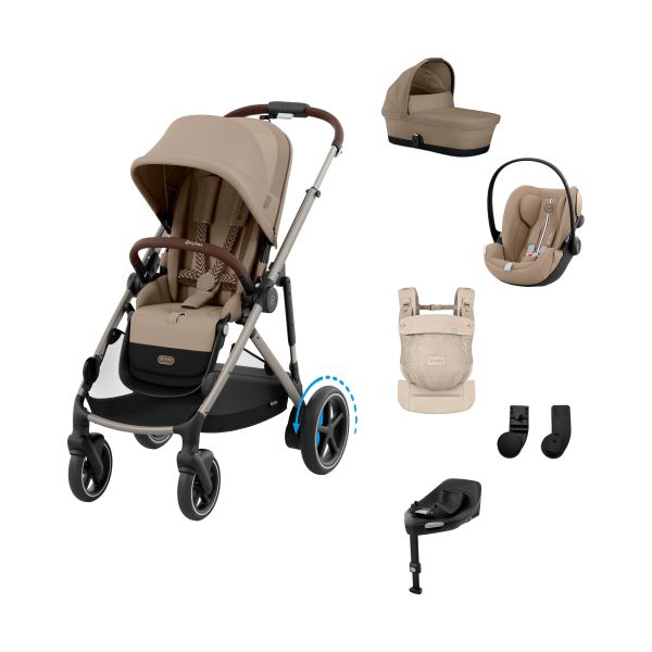 Cybex E-Gazelle S 4-in-1 Kinderwagen Set M Met Draagzak Amya - Almond Beige