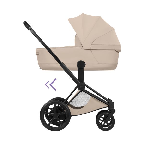 Cybex E-Priam 5 Style 2-in-1 Kinderwagen Matt Black - Cozy Beige