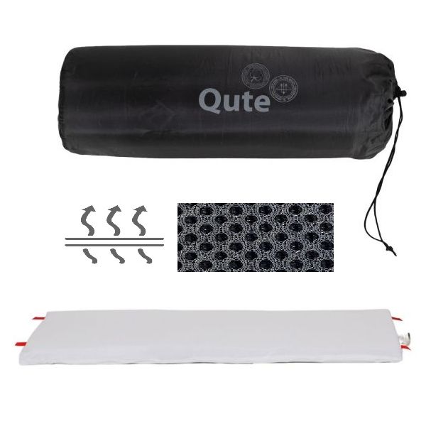 Qute Campingbedmatras Q-Matti Incl. Hoes Katoen Wit - 3 cm Qute Campingbedmatras Q-Matti Incl. Hoes Katoen Wit - 3 cm