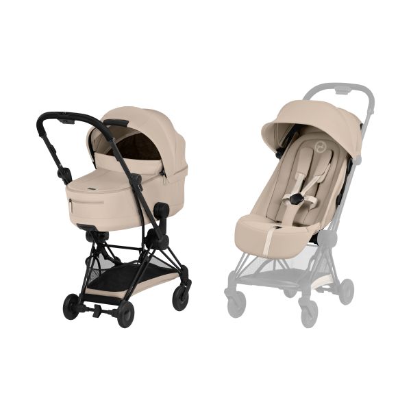Cybex Coya Comfort 2-in-1 Buggy Matt Black - Cozy Beige