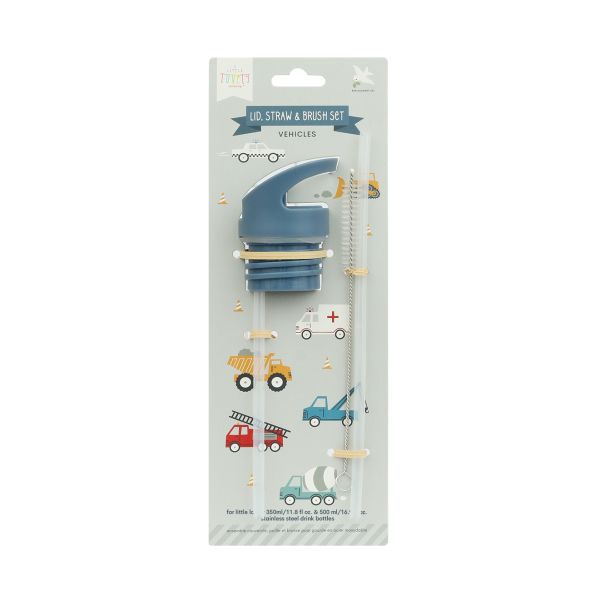 A Little Lovely Company Dop, Rietje & Borstel Set - Vehicles