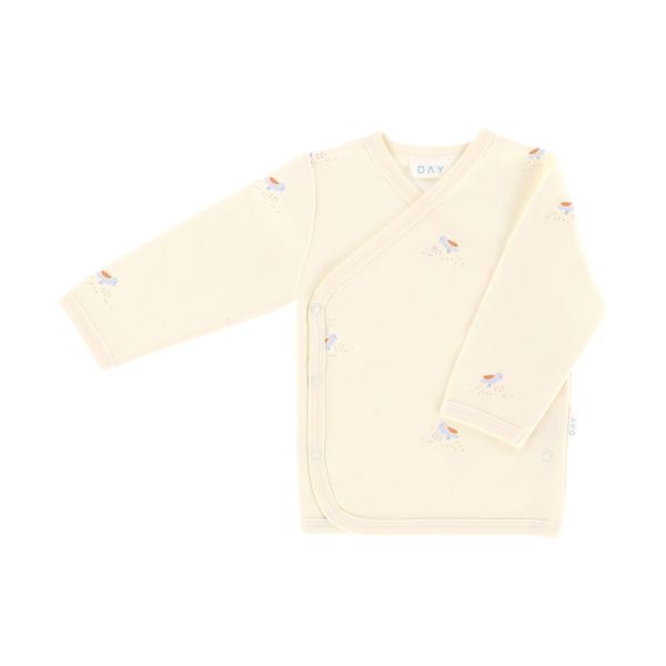 DAY Overslag T-Shirt - Cream - Mt. 50/56 DAY Overslag T-Shirt - Cream - Mt. 50/56