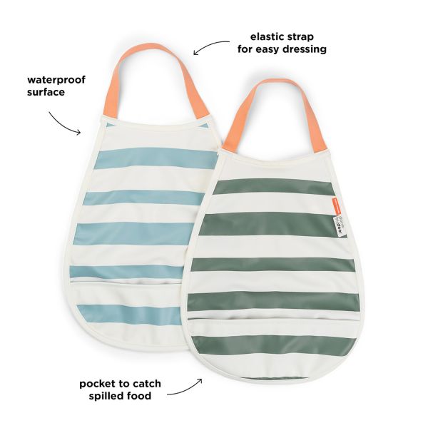 Done By Deer Slab Pull-Over Stripes Blue/Green 2-Pack Done By Deer Slab Pull-Over Stripes Blue/Green 2-Pack