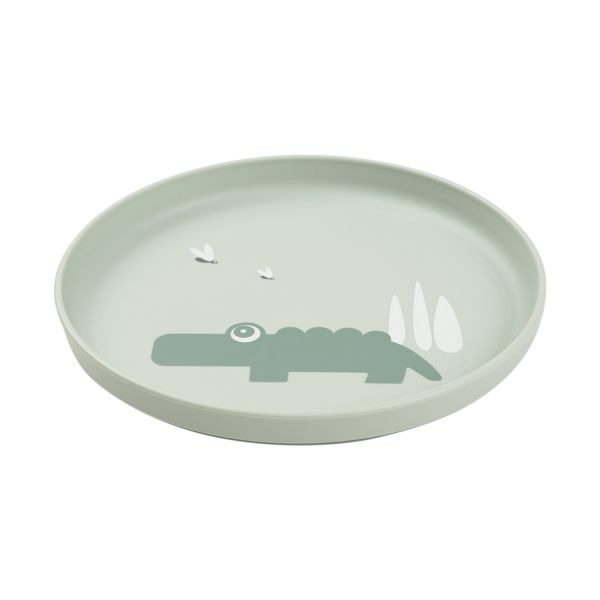 Done By Deer Bord - Croco - Rond - Silicone - Green Done By Deer Bord - Croco - Rond - Silicone - Green