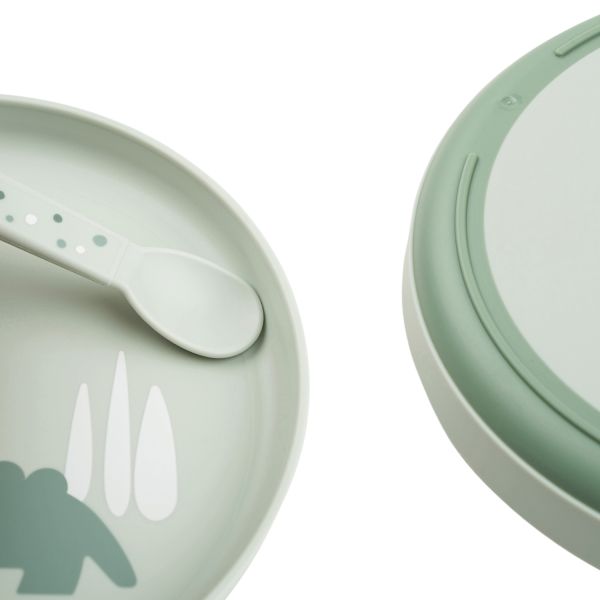 Done By Deer Bord - Croco - Rond - Silicone - Green Done By Deer Bord - Croco - Rond - Silicone - Green