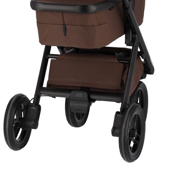 Dubatti One E6 2-in-1 Kinderwagen Black/Dark Brown - Walnut Brown Dubatti One E6 2-in-1 Kinderwagen Black/Dark Brown - Walnut Brown