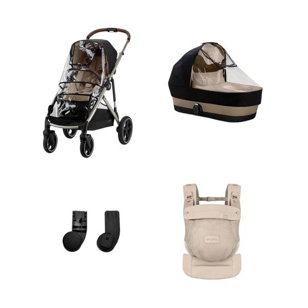 Cybex E-Gazelle S 4-in-1 Kinderwagen Set XL Met Draagzak Amya - Almond Beige Cybex E-Gazelle S 4-in-1 Kinderwagen Set XL Met Draagzak Amya - Almond Beige