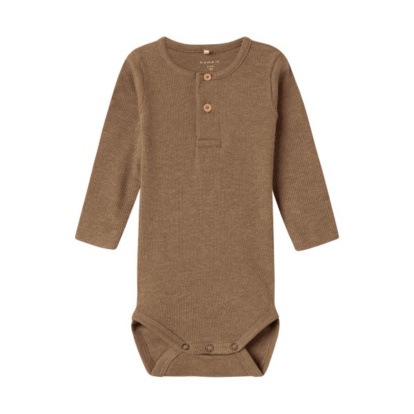 Name It Kab Button Romper - Maat 62 - Toasted Coconut