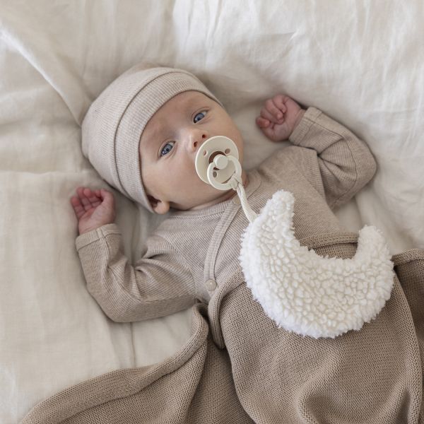 Feetje Muts Rib The Magic Is In You Taupe Melange 1
