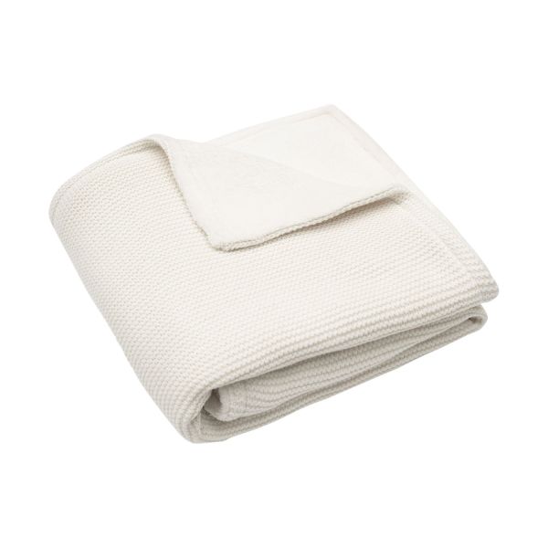 Jollein Wiegdeken Basic Knit Ivory/Coral Fleece 75 x 100 cm