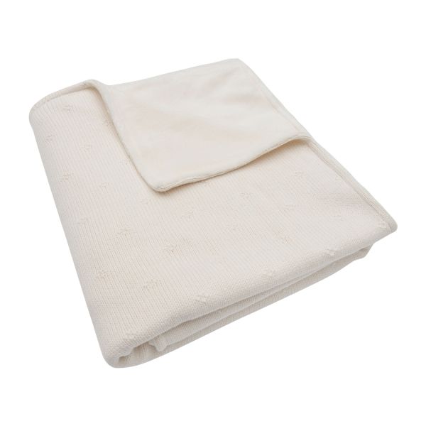 Jollein Cosy Knit Ledikantdeken - 100 x 150 cm - Ivory / Velvet