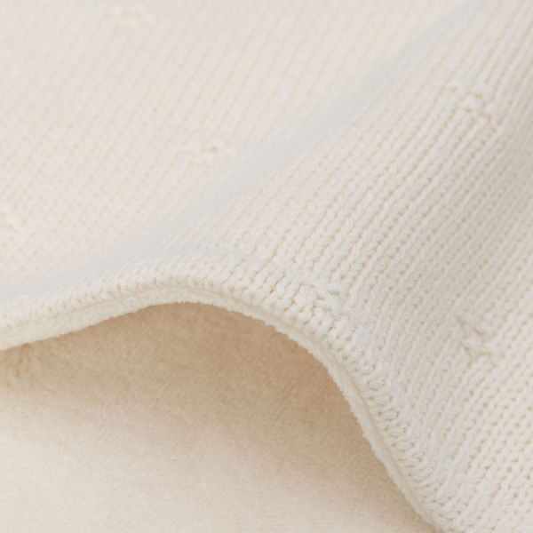 Jollein Cosy Knit Ledikantdeken - 100 x 150 cm - Ivory / Velvet