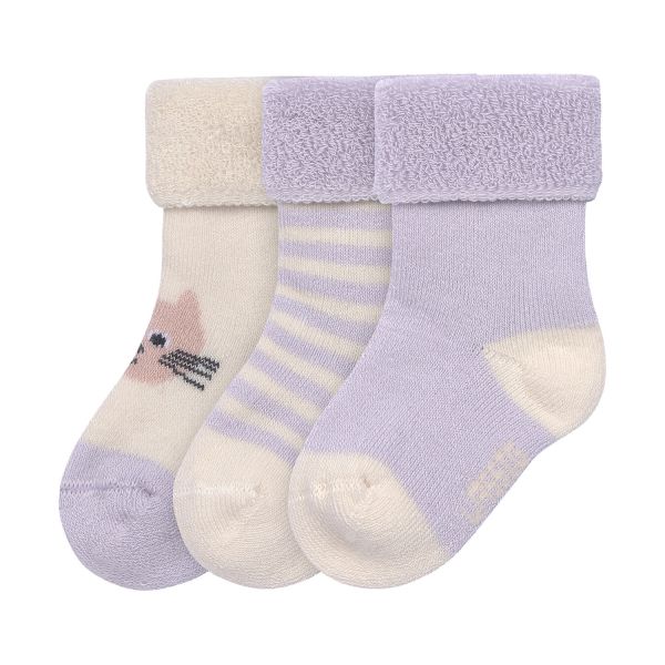Lässig Badstof Sokken GOTS 3 pcs Cat – Maat 12‑14