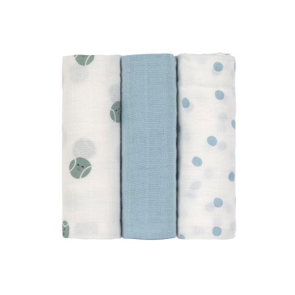 Lässig Tiny Team Swaddle - 3 Stuks - 80 x 80 cm - Heavenly Soft - Pale Blue Lässig Tiny Team Swaddle - 3 Stuks - 80 x 80 cm - Heavenly Soft - Pale Blue