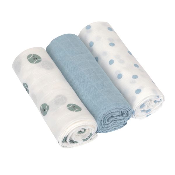 Lässig Tiny Team Swaddle - 3 Stuks - 80 x 80 cm - Heavenly Soft - Pale Blue Lässig Tiny Team Swaddle - 3 Stuks - 80 x 80 cm - Heavenly Soft - Pale Blue