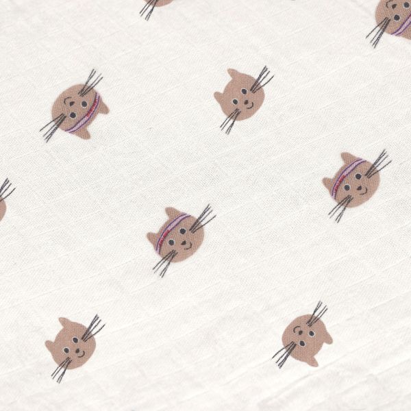 Lässig Swaddle & Burp Multidoek M GOTS Tiny Team Cat – 3 pcs 60 x 60 cm