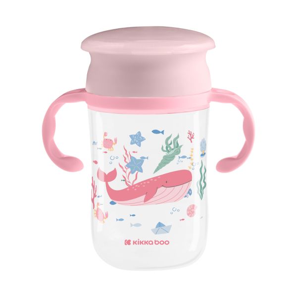 Kikkaboo Diepzee 360 Drinkbeker - 300ml - Roze Kikkaboo Diepzee 360 Drinkbeker - 300ml - Roze