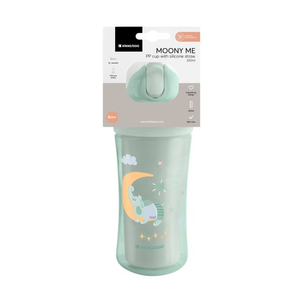 Kikkaboo Maan Beker Met Siliconen Rietje - 220ml - Mint 