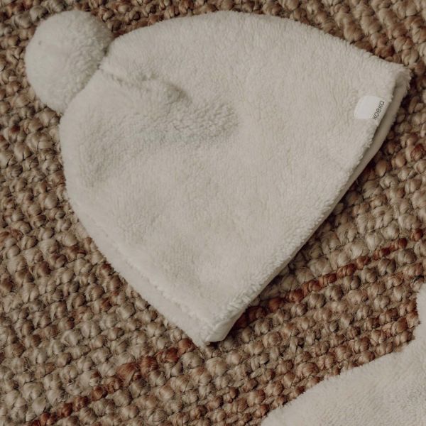 Koeka Malmo Baby Mutsje - Maat S - Teddy - Pebble  