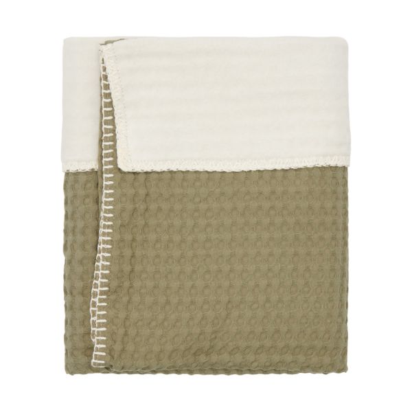 Koeka Wiegdeken Cotton Fleece Wafel Amsterdam Moss 75 x 100 cm Koeka Wiegdeken Cotton Fleece Wafel Amsterdam Moss 75 x 100 cm