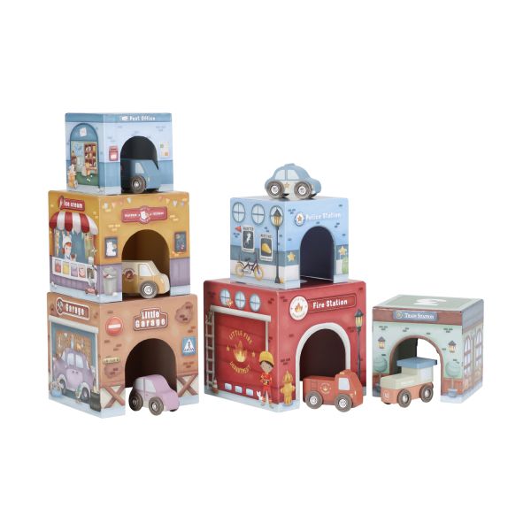 Little Dutch Stapeltoren Inclusief 6 Auto’s – Hout